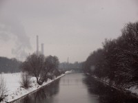 Isar im Schneetreiben